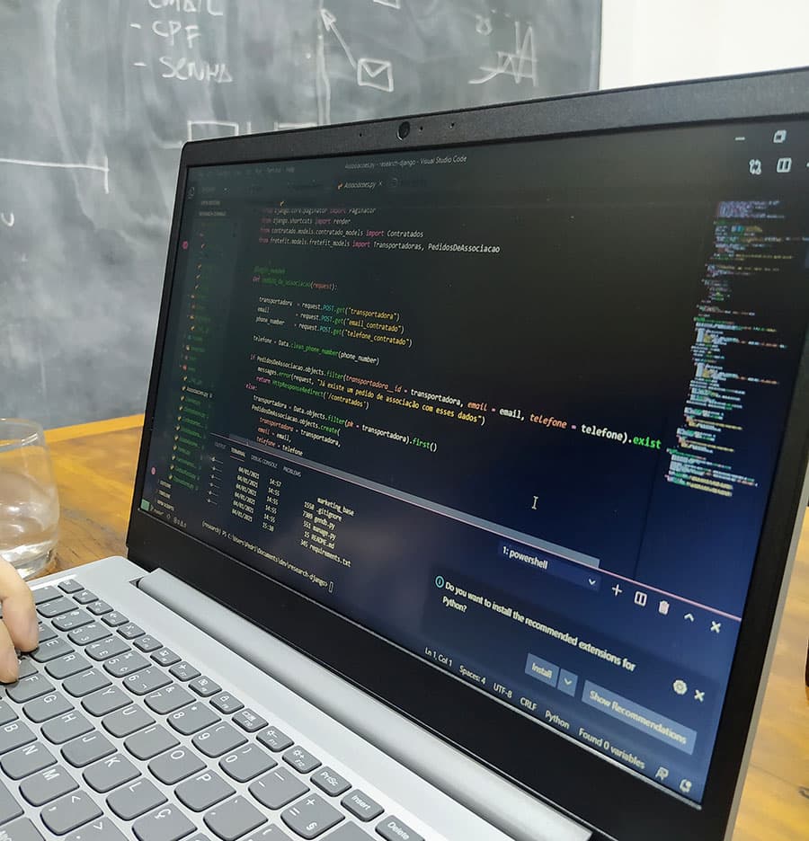 Laptop with code open in the editor